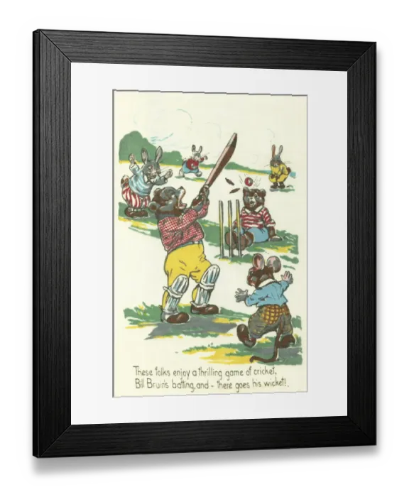 Framed Print : Animals Cricket Match Framed Print : Animals Cricket Match