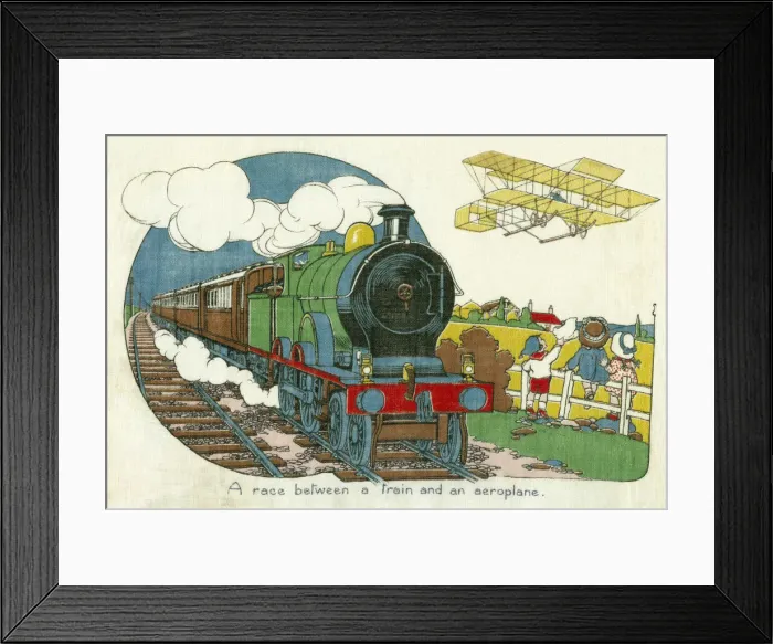 Framed Print : Train and Aeroplane Framed Print : Train and Aeroplane