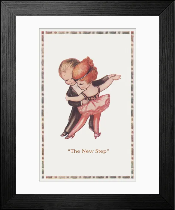 Framed Print : Dancers. Two young ballroom dancers practising The New Step Framed Print : Dancers. Two young ballroom dancers practising The New Step