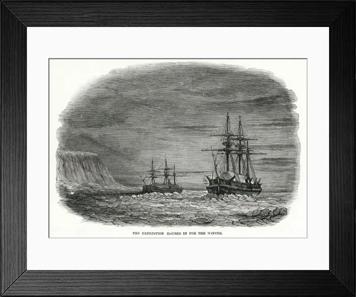 Framed Print : The Ross Arctic Expedition - the expeditions ships housed in for winter Framed Print : The Ross Arctic Expedition - the expeditions ships housed in for winter