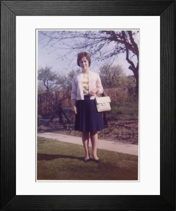 Framed Print : A young woman - picture in the garden - early 1960s Framed Print : A young woman - picture in the garden - early 1960s