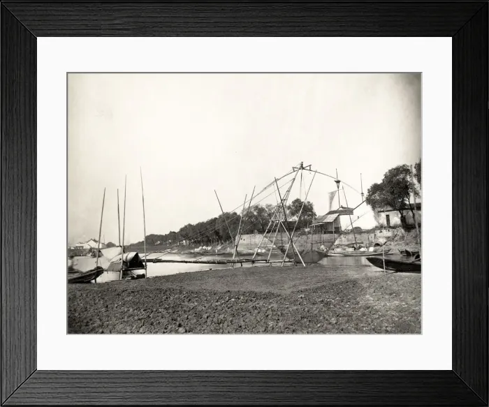 Framed Print : Fishing nets at Hankow Hankou China Framed Print : Fishing nets at Hankow Hankou China