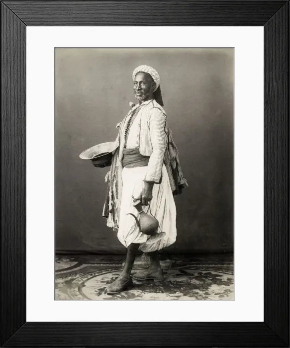 Framed Print : North African man with jug and dish Framed Print : North African man with jug and dish