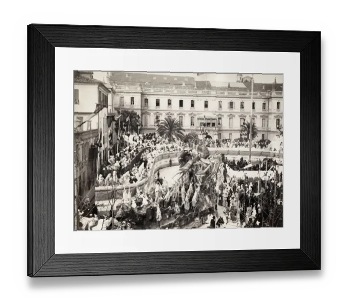 Framed Print : Street carnival in France, late 19th century Framed Print : Street carnival in France, late 19th century