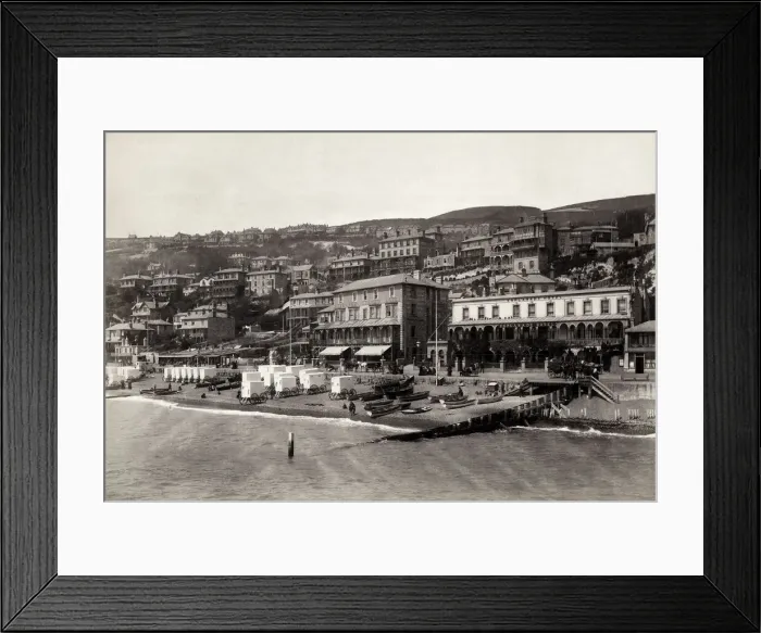 Framed Print : Ventnor, Isle of Wight, bathing huts, wagons, beach Framed Print : Ventnor, Isle of Wight, bathing huts, wagons, beach