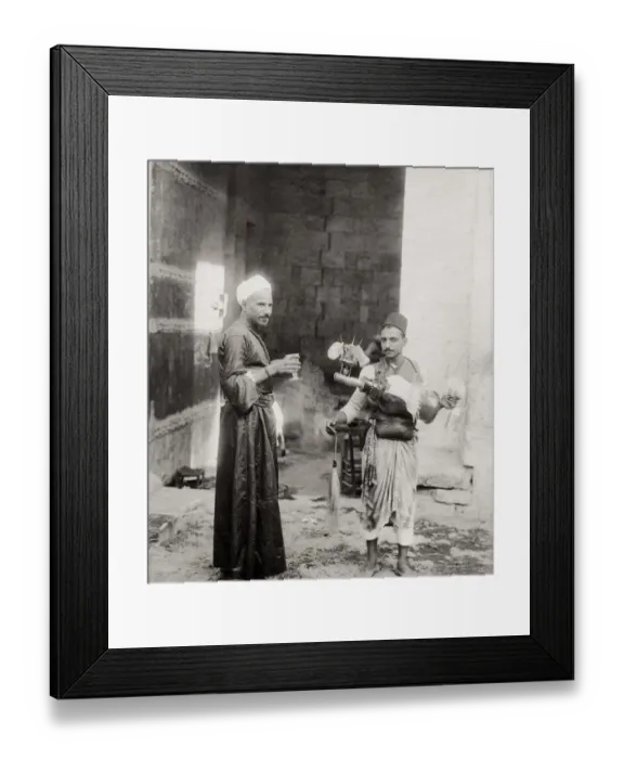 Framed Print : Water carrier or drink vendor and customer, Cairo, Egypt Framed Print : Water carrier or drink vendor and customer, Cairo, Egypt