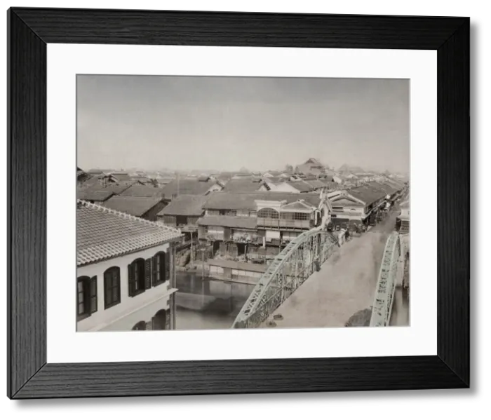 Framed Print : Shinsai Bashi steel bridge at Osaka Framed Print : Shinsai Bashi steel bridge at Osaka