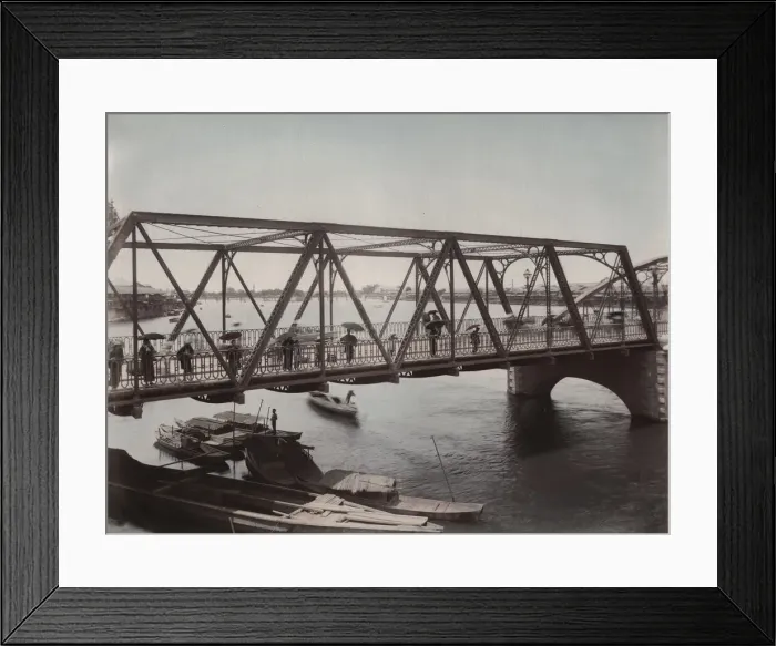 Framed Print : Tenjinbashi, steel bridge, Osaka, Japan Framed Print : Tenjinbashi, steel bridge, Osaka, Japan