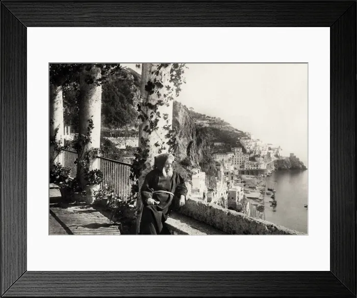 Framed Print : Seated monk, Capuchin Convent, Amalfi, Italy
