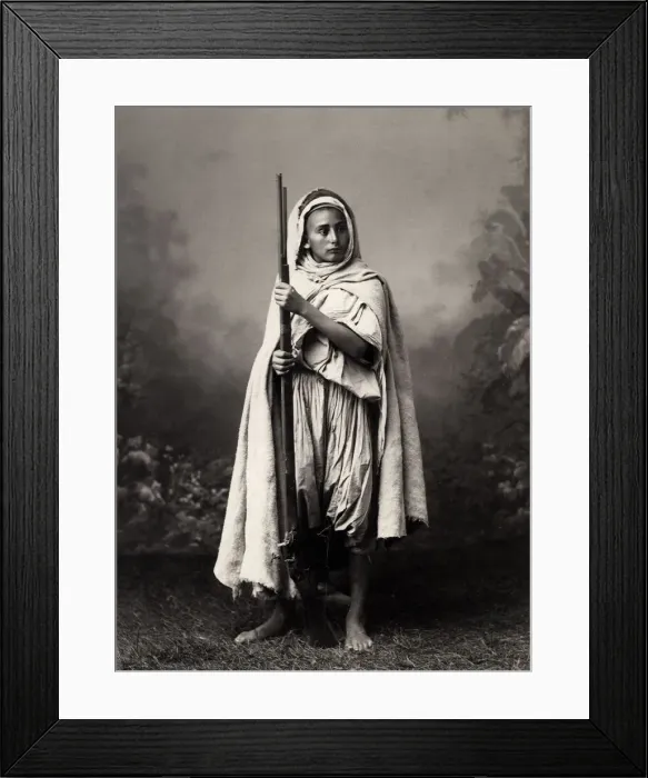 Framed Print : Young North African soldier with his gun Framed Print : Young North African soldier with his gun