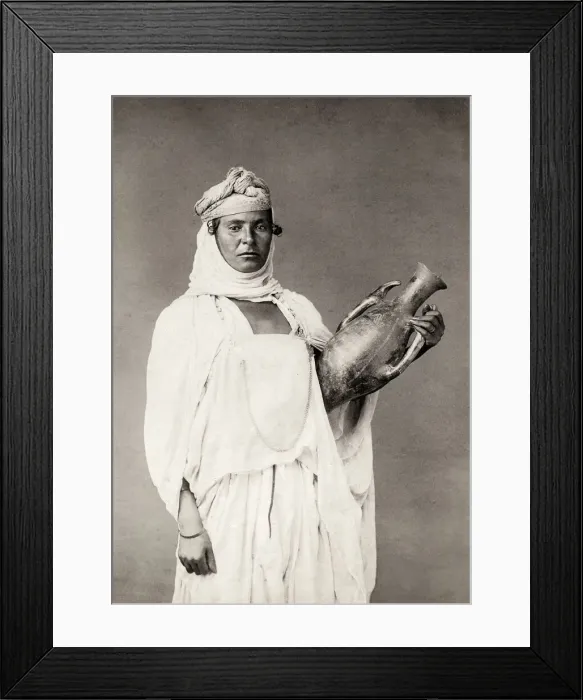 Framed Print : Portrait of a North African woman with a pot Framed Print : Portrait of a North African woman with a pot