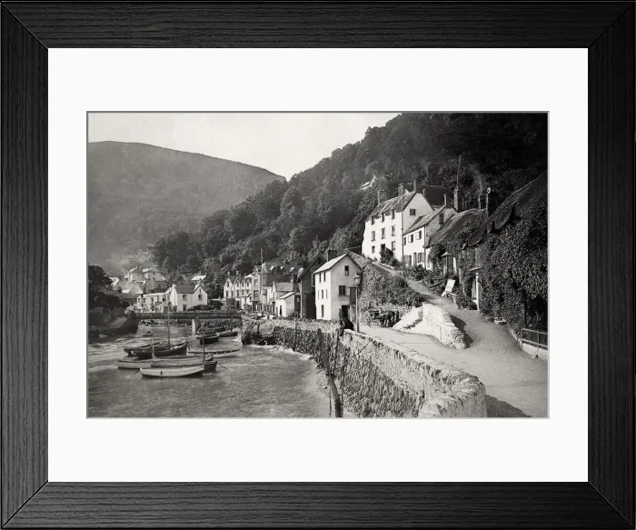 Framed Print : Small boats along the water at Lynmouth Framed Print : Small boats along the water at Lynmouth