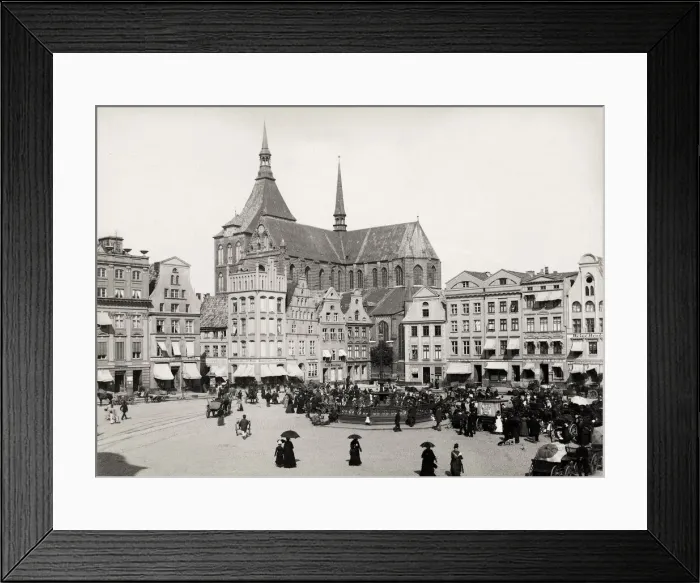 Framed Print : A view of the square in Rostock, Germany Framed Print : A view of the square in Rostock, Germany