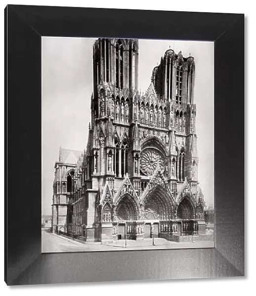 The facade of the cathedral at Reims, France