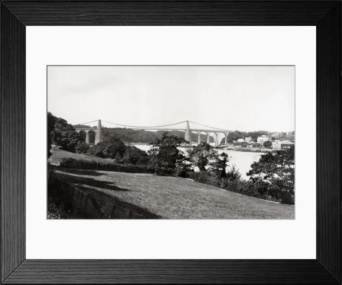 Framed Print : Menai Bridge from George Hotel, Anglesea, Wales Framed Print : Menai Bridge from George Hotel, Anglesea, Wales