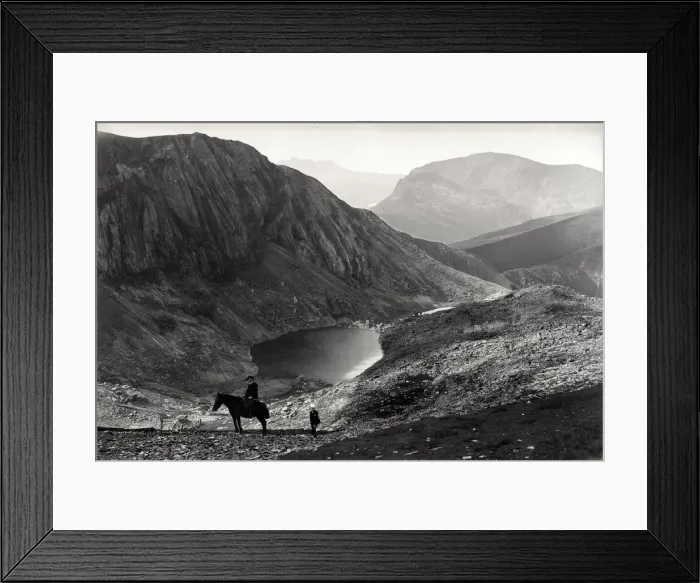 Framed Print : Snowdonia, Wales - ascent from Llanberis - man and horse Framed Print : Snowdonia, Wales - ascent from Llanberis - man and horse