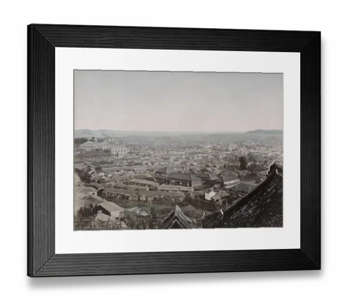 Framed Print : Rooftop view of Yokohama city looking towards sea Framed Print : Rooftop view of Yokohama city looking towards sea