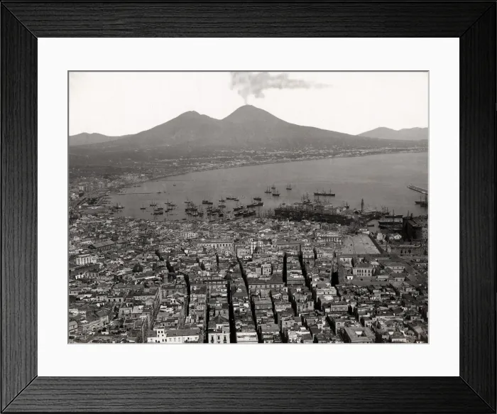 Framed Print : View of Mount Vesuvius from the bay of Naples, Italy Framed Print : View of Mount Vesuvius from the bay of Naples, Italy