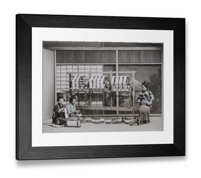 Framed Print : Spinning silk threads, Japan Framed Print : Spinning silk threads, Japan