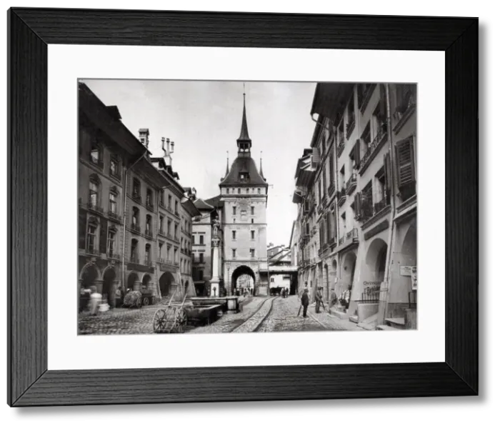 Framed Print : Street scene in Berne, Bern, Switzerland Framed Print : Street scene in Berne, Bern, Switzerland