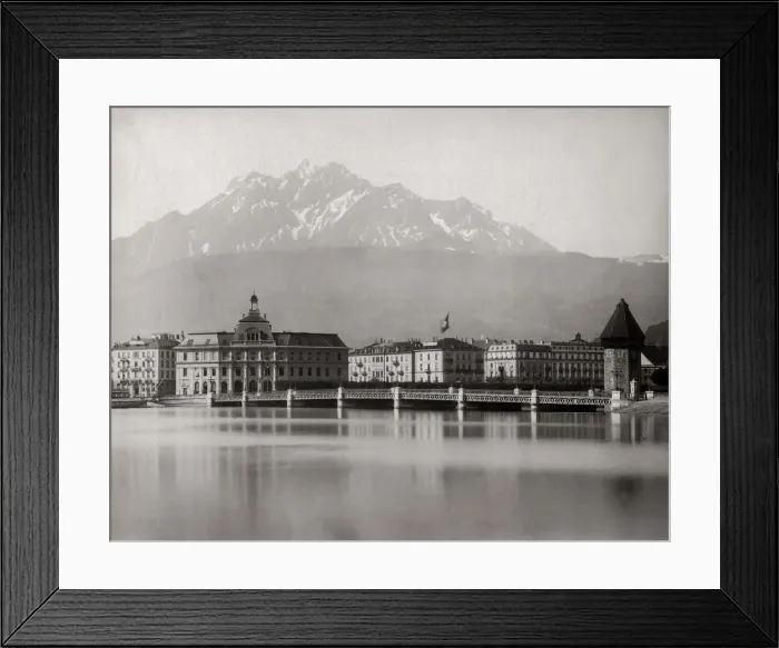 Framed Print : View of the city across the lake, Lucerne Luzern Switzerland Framed Print : View of the city across the lake, Lucerne Luzern Switzerland