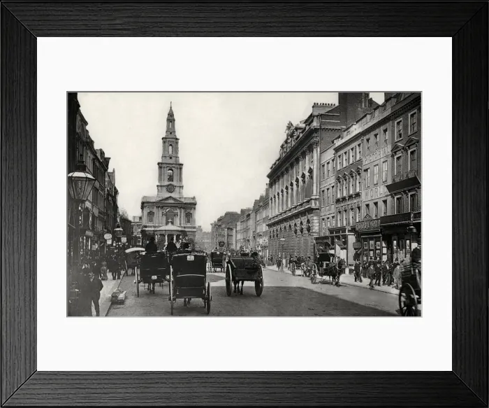 Framed Print : Horse drawn traffic & pedestrians along The Strand, London Framed Print : Horse drawn traffic & pedestrians along The Strand, London