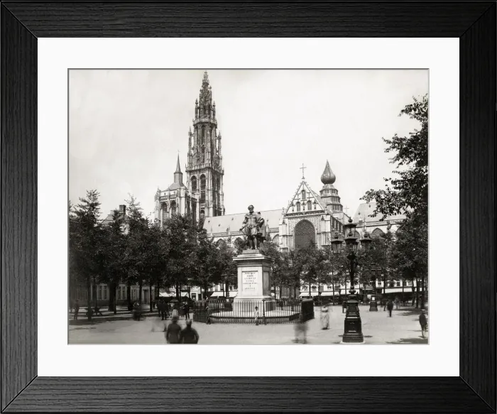 Framed Print : Belgium Antwerp Anvers - Place Verte et la Statue Rubene Framed Print : Belgium Antwerp Anvers - Place Verte et la Statue Rubene