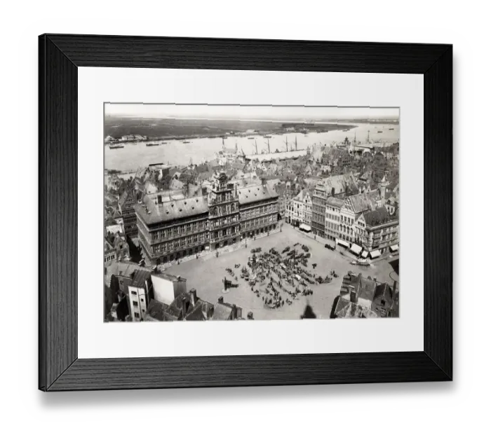 Framed Print : Anvers Antwerp Belgium - Hotel de Ville view river Schelt Framed Print : Anvers Antwerp Belgium - Hotel de Ville view river Schelt