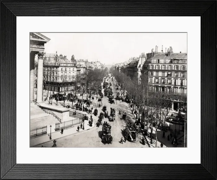 Framed Print : Paris France city centre view - Boulevard de la Madeleine Framed Print : Paris France city centre view - Boulevard de la Madeleine