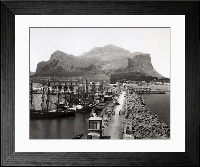 Framed Print : Ships tied up in harbour, Palermo, Sicily Italy Monte Pelleg Framed Print : Ships tied up in harbour, Palermo, Sicily Italy Monte Pelleg