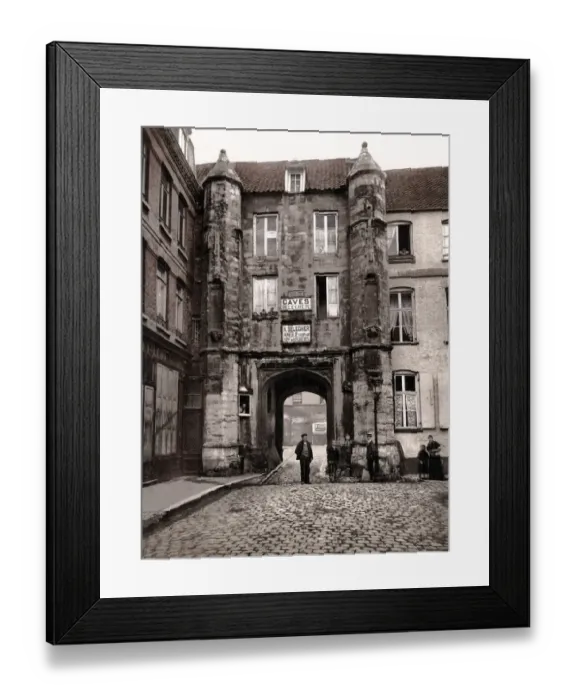 Framed Print : Courtyard and cobbled street in Calais, France Framed Print : Courtyard and cobbled street in Calais, France