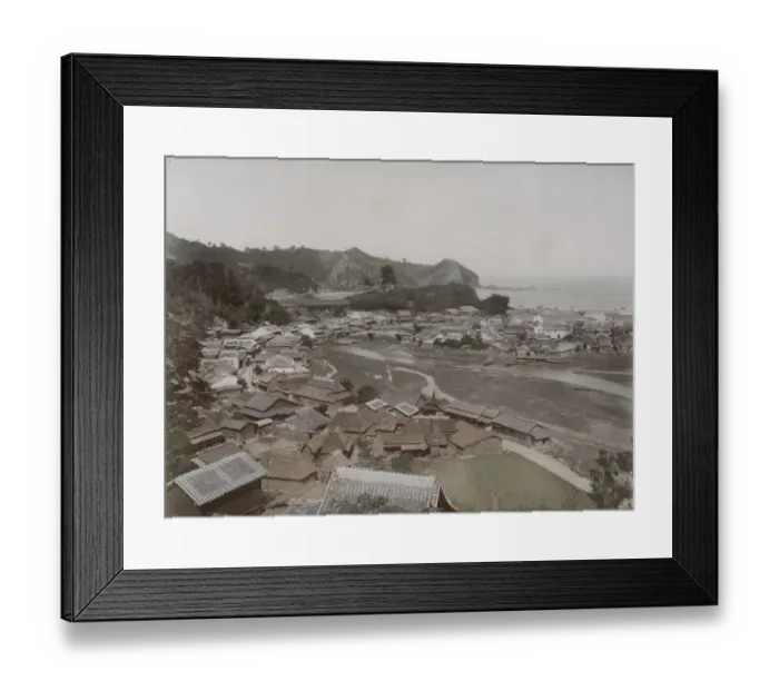 Framed Print : Rooftop view of the river estuary at Mogi Japan Framed Print : Rooftop view of the river estuary at Mogi Japan