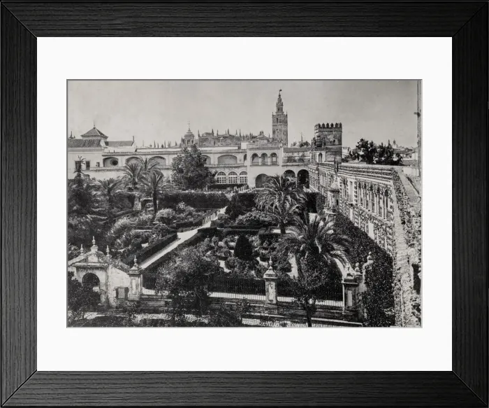 Framed Print : View of the Alcazar Palace, Gardens, Seville, Spain Framed Print : View of the Alcazar Palace, Gardens, Seville, Spain