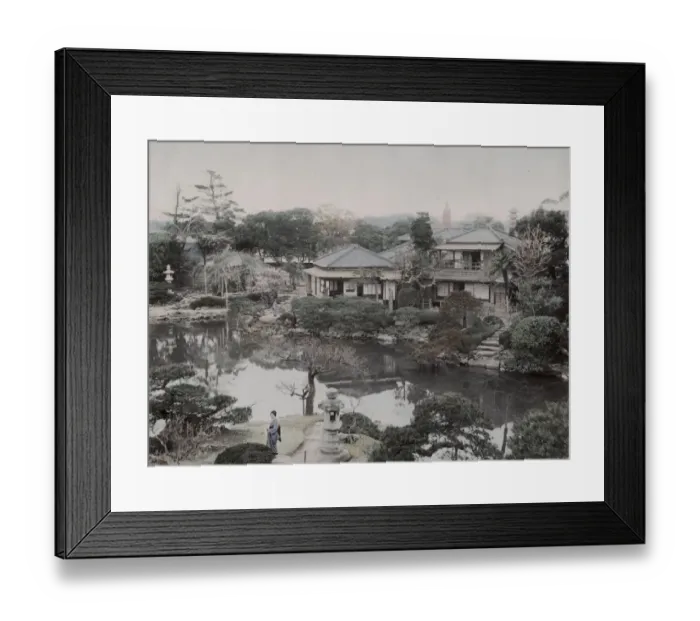 Framed Print : Tea house garden at Mukojima, Tokyo Framed Print : Tea house garden at Mukojima, Tokyo