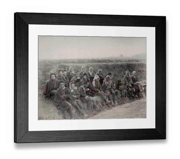 Framed Print : Group of country people, farm workers Framed Print : Group of country people, farm workers