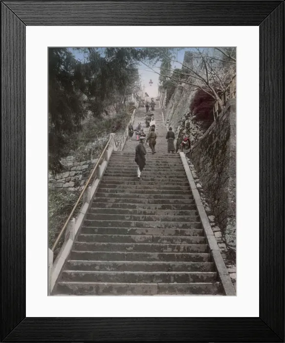 Framed Print : 300 stone steps at the Moon Temple, Kobe, Japan Framed Print : 300 stone steps at the Moon Temple, Kobe, Japan