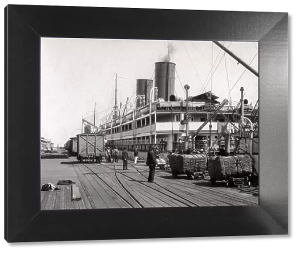 Ships loading at wharf Outer Harbour, Australia, c. 1900-1910