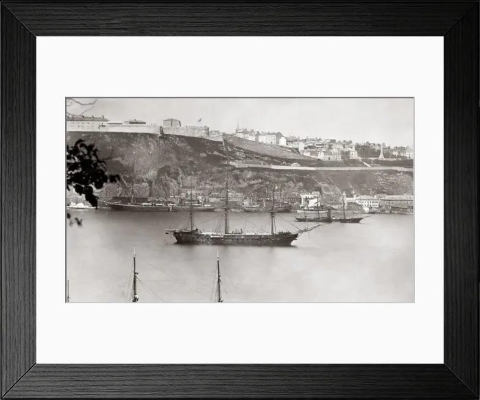 Framed Print : French Men of War warships, harbour Quebec, Canada Framed Print : French Men of War warships, harbour Quebec, Canada