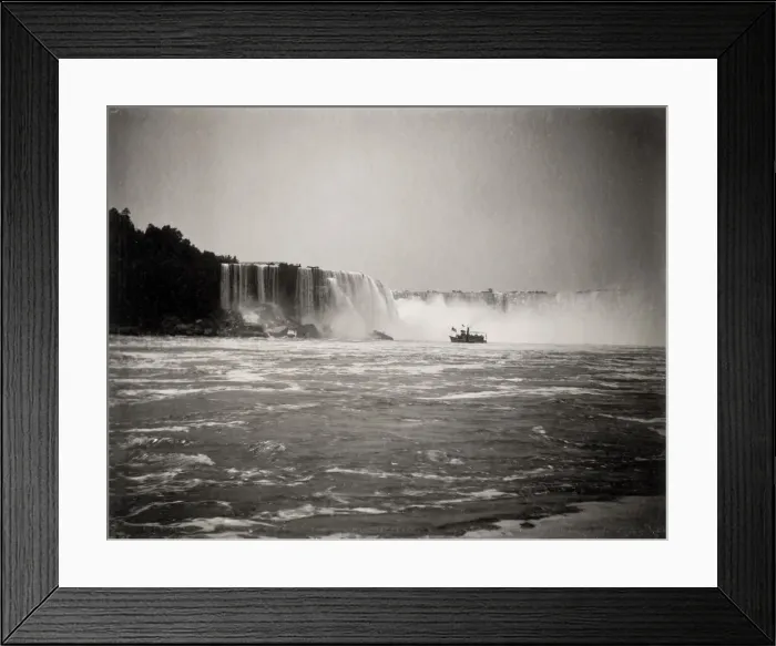 Framed Print : Tourist boats, spray of Niagara Falls, waterfall Canada Framed Print : Tourist boats, spray of Niagara Falls, waterfall Canada