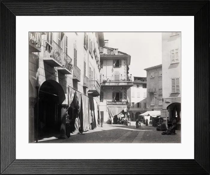 Framed Print : Street scene Lugano town, Switzerland Italy border