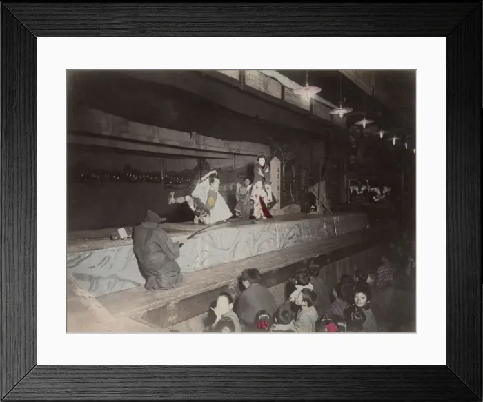 Framed Print : Crowd watching a theatrical performance, Japan Framed Print : Crowd watching a theatrical performance, Japan