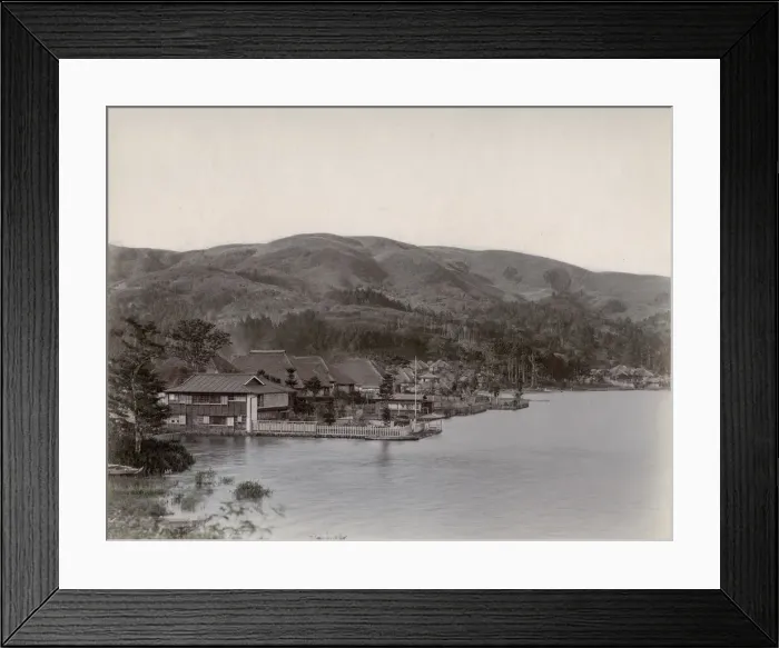 Framed Print : Hakone town, viewed along the lake shore, Japan Framed Print : Hakone town, viewed along the lake shore, Japan