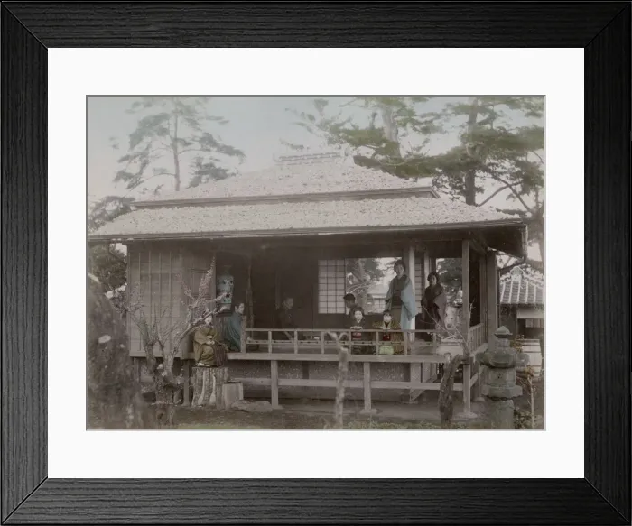 Framed Print : Geishas in tea house, Ikegami near Omori, Japan Framed Print : Geishas in tea house, Ikegami near Omori, Japan