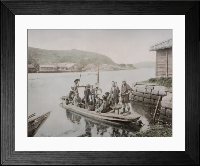 Framed Print : Passengers on a ferry boat, Japan Framed Print : Passengers on a ferry boat, Japan