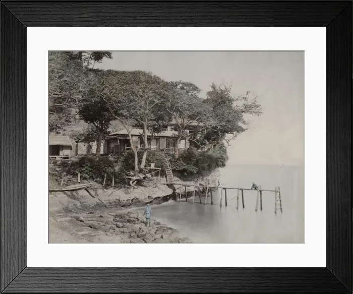 Framed Print : Fishermen at well-known bathing spot Honmoku near Yokohama Framed Print : Fishermen at well-known bathing spot Honmoku near Yokohama