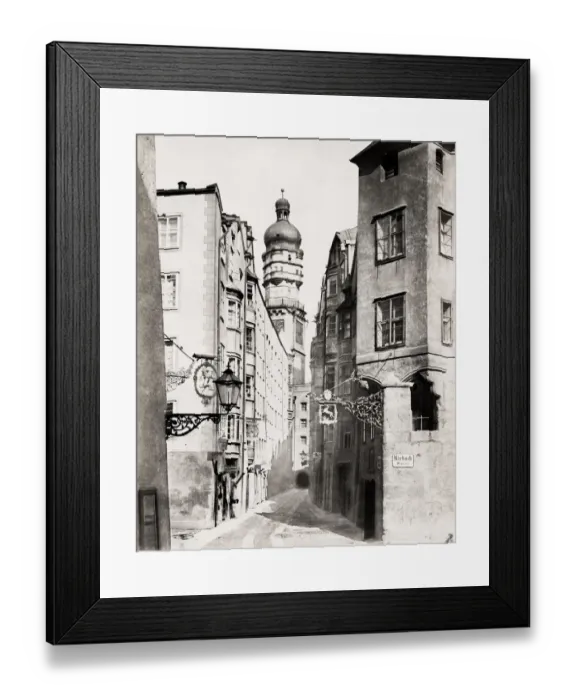 Framed Print : View along Seilergasse, street in Innsbruck, Switzerland Framed Print : View along Seilergasse, street in Innsbruck, Switzerland