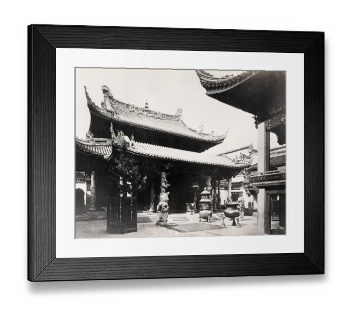 Framed Print : Temple courtyard with bronze artifacts, Shanghai China Framed Print : Temple courtyard with bronze artifacts, Shanghai China