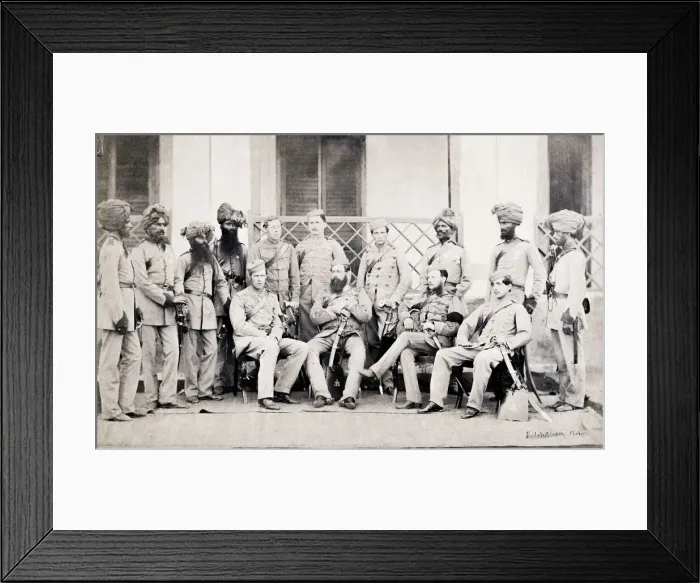 Framed Print : Officers of a native Indian regiment, British army, India Framed Print : Officers of a native Indian regiment, British army, India