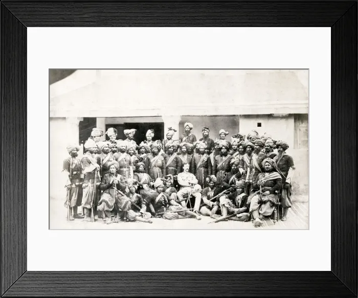 Framed Print : Officers of a native Indian regiment, British army, India Framed Print : Officers of a native Indian regiment, British army, India