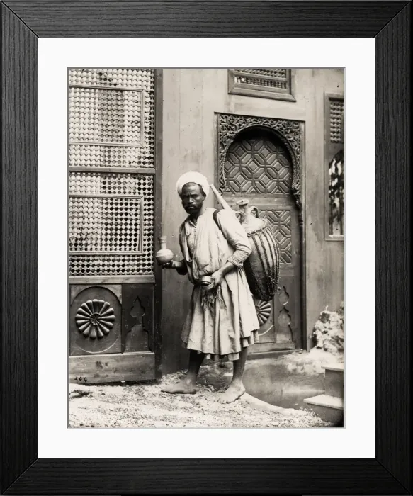 Framed Print : Water carrier with jar, Egypt Framed Print : Water carrier with jar, Egypt